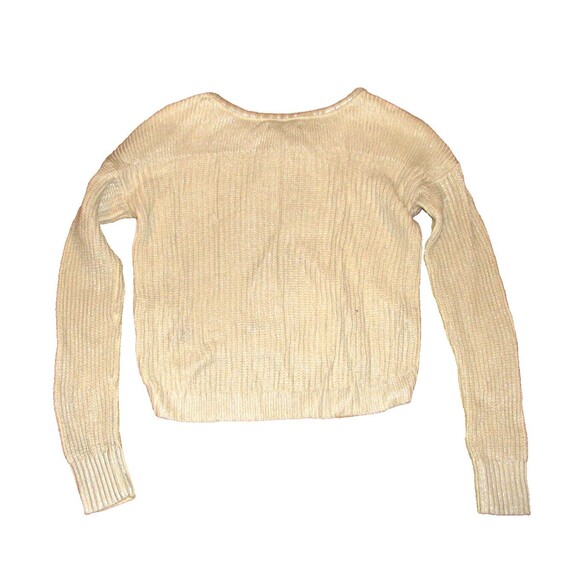 American Eagle Outfitters Ivory Shimmer Pullover Sweater Size S - Picture 3 of 3